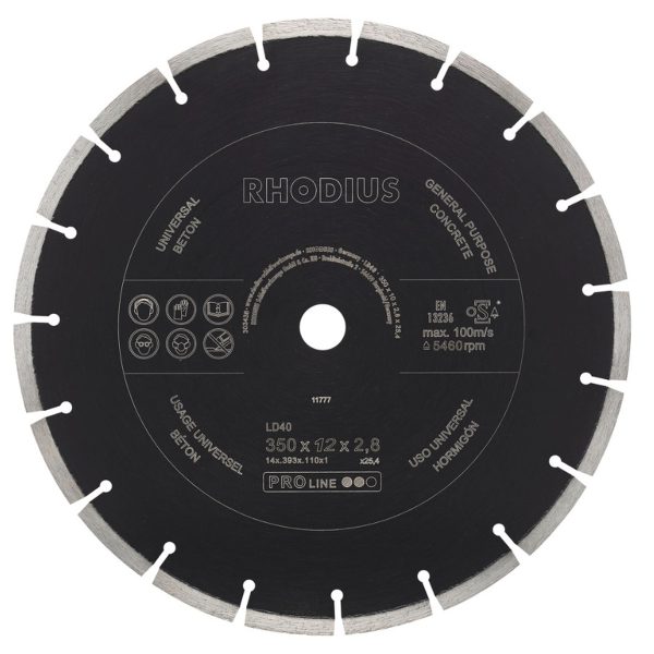 Disco corte diamante 350 x 12 x 2.8 x 25.40 mm LD40