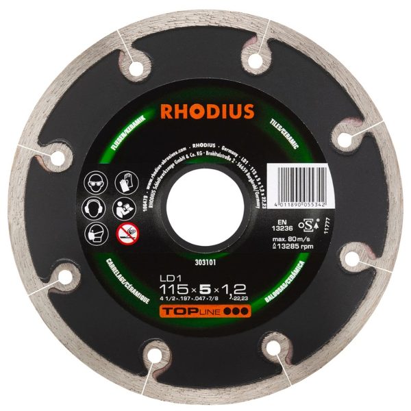 Disco corte diamante 115 x 5 x 1.2 x 22.23 mm LD1