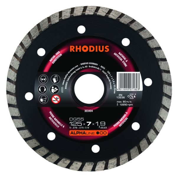 Disco corte diamante 125 x 7 x 1.9 x 22.23 mm DG55