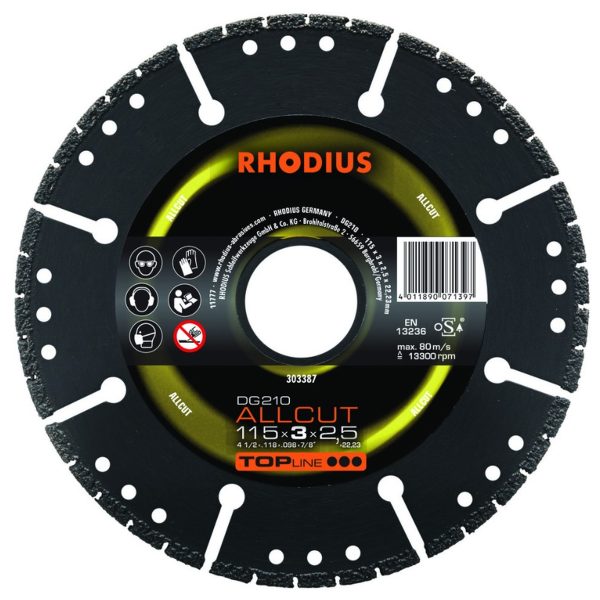 Disco corte universal 115 x 3 x 2.5 x 22.23 mm DG210