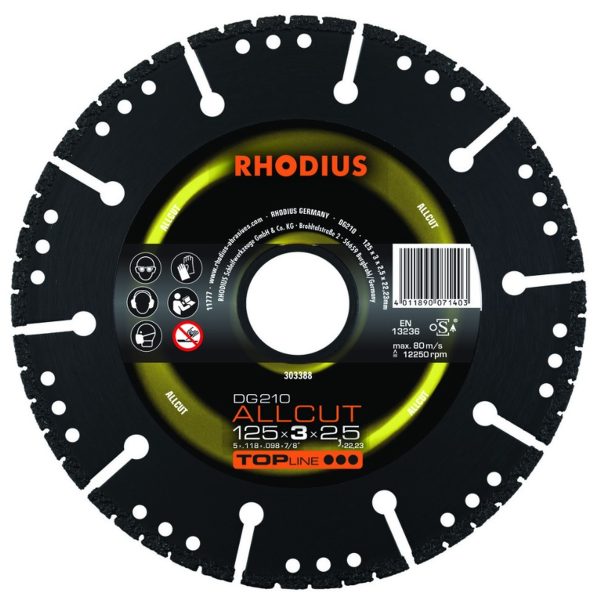 Disco corte diamante 125 x 3 x 2.5 x 22.23 mm DG210