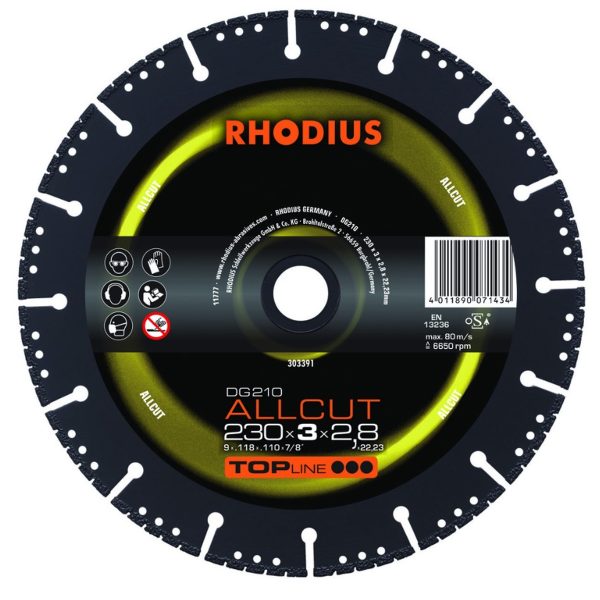 Disco corte diamante 230 x 3 x 2.8 x 22.23 mm DG210