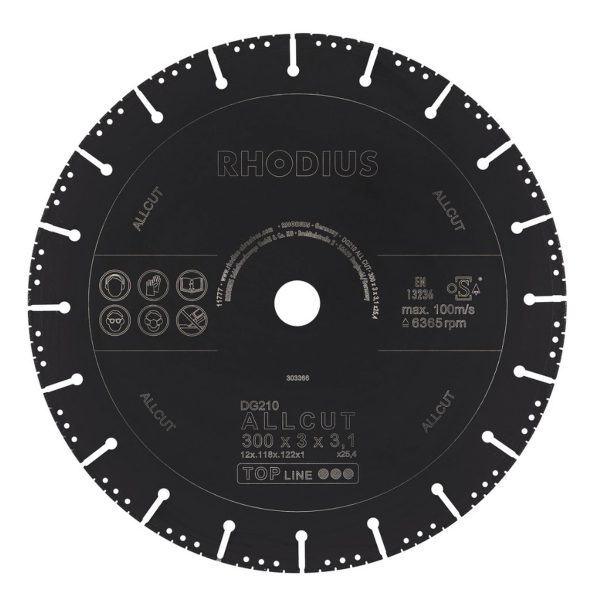 Disco corte diamante 300 x 3 x 3.1 x 25.40 mm DG210