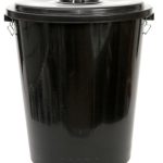CUBO BASURA NEGRO CON TAPA 100 L