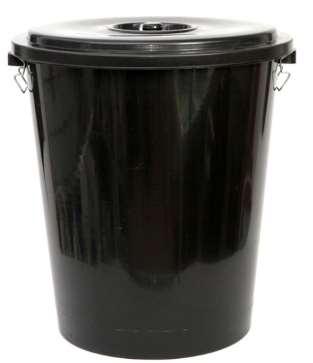 CUBO BASURA NEGRO CON TAPA 100 L