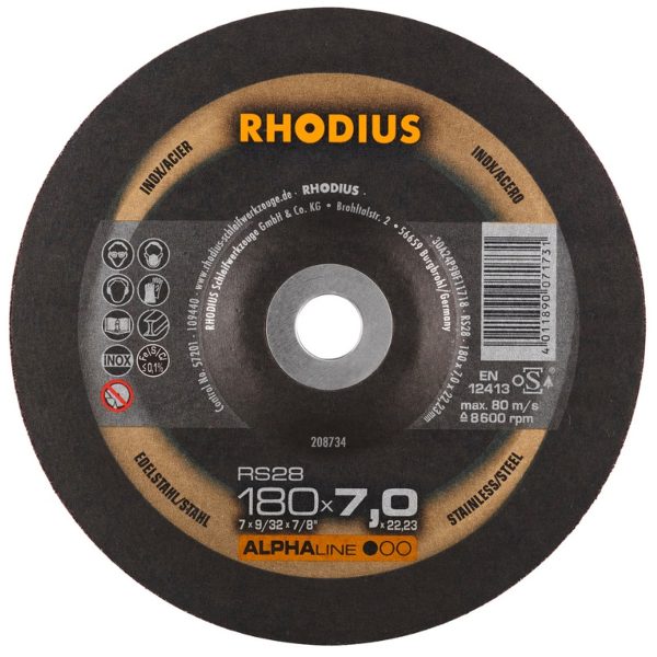 DISCO REPASAR INOX 180 X 7 X 22.23 MM RS28 10 UND